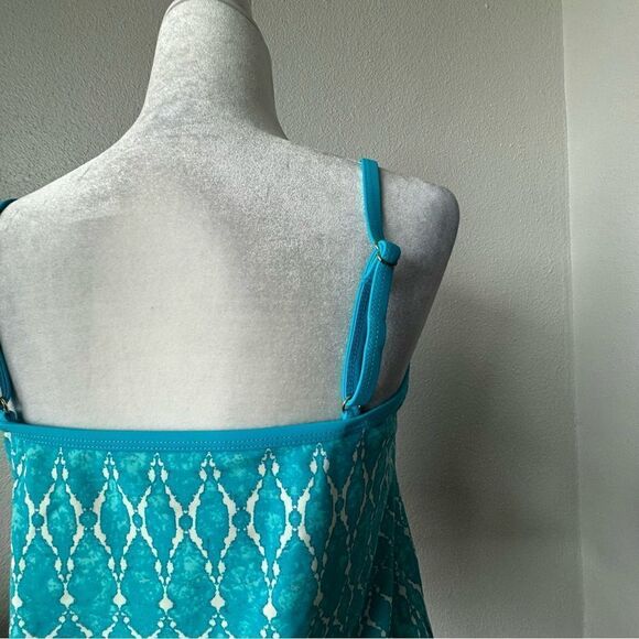 Ocean Avenue Swimwear Tankini Turquoise Blue White SZ M - Picture 9 of 15